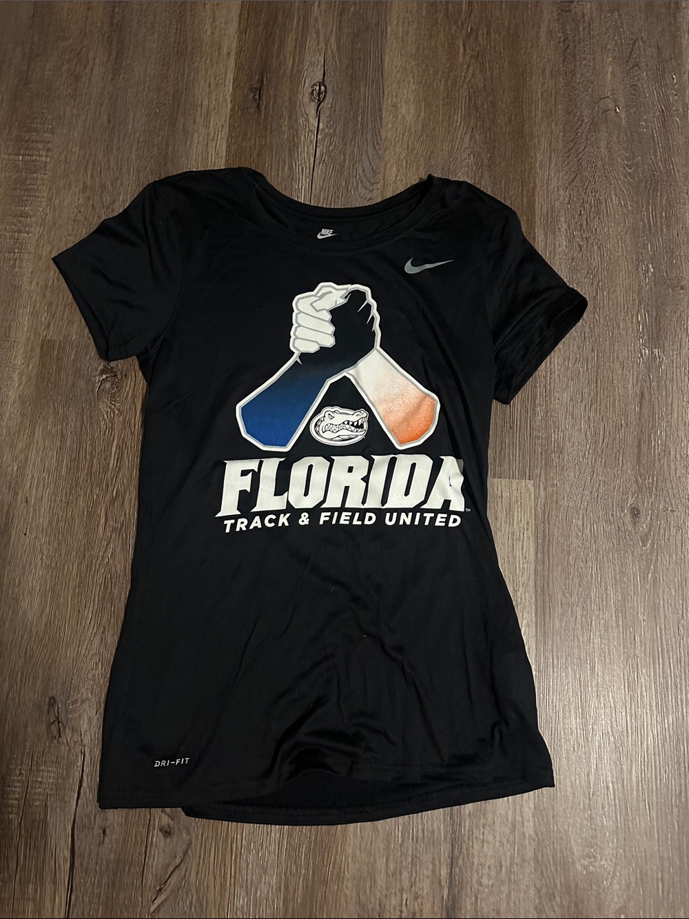 Nike Black T-Shirt with Blue and Orange Graphic